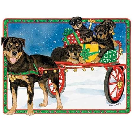 rottweiler pulling cart