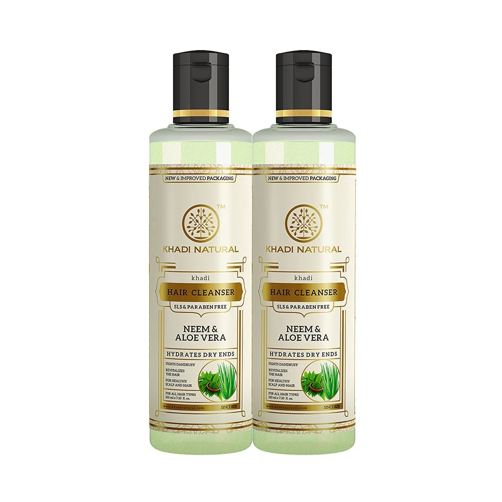 Khadi Natural Ayurvedic Hair Cleanser/Shampoo Neem & Aloevera SLS/Paraben Free (420 ml)-picture-41