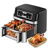 Emphsism 1600W Dual Zone Air Fryer Oven,12.69QT with Divider,Nonstick &...