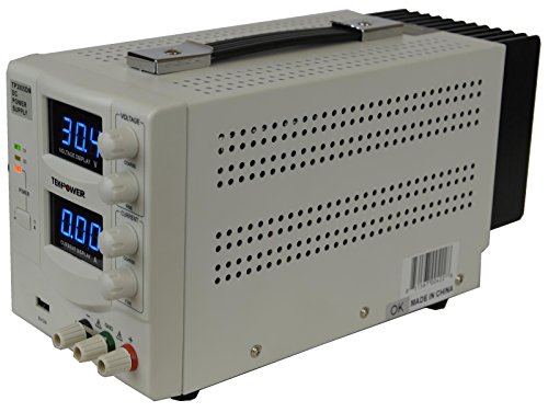 TekPower TP3005DM Linear Adjustable Digital DC Power Supply 30V 5A with a 5V/2A USB Port,Lab Grade, Super Clean and Quiet