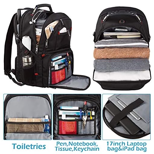 Jiefeike Extra Large Capacity TSA Friendly Anti Theft Water-Resistant Backpack with USB Charging Port , Fits 17 Inch Laptop and Notebook - Image 3