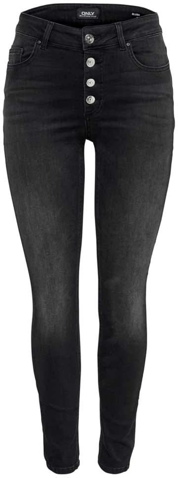 ONLY NOS Women's Onlblush Hw Button Sk Jeans Rea1099 Noos Skinny Skinny  Jeans, Black (Black Denim Black Denim), S / 30L (Manufacturer Size: S /  30L) : Amazon.co.uk: Clothing
