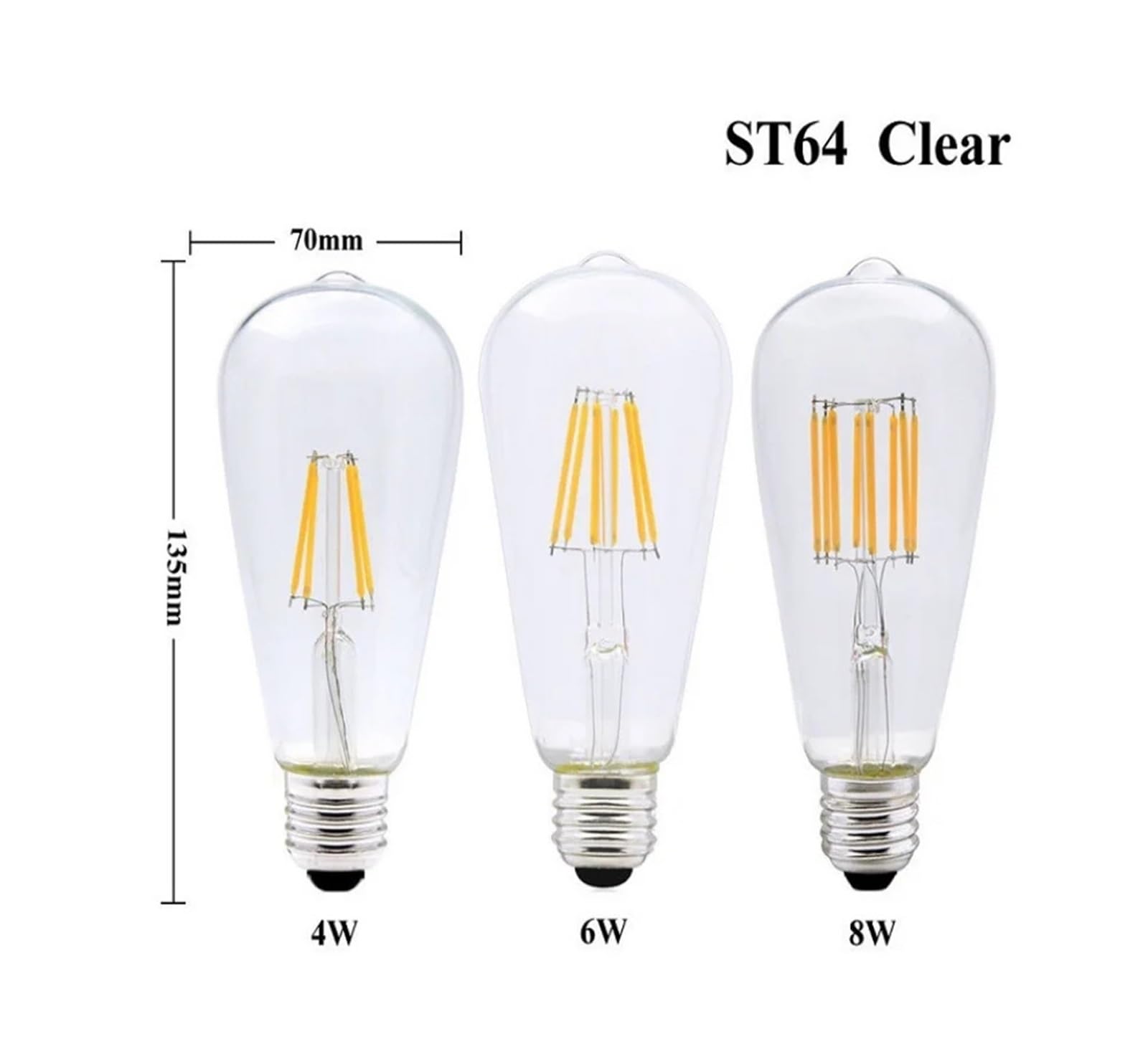 Ampoule LED Type maïs, Lot de 10 LED ST64 E27 4W 6W 8W 12W 4000K Blanc Chaud, 110V 220V, Lampe à économie d'énergie.