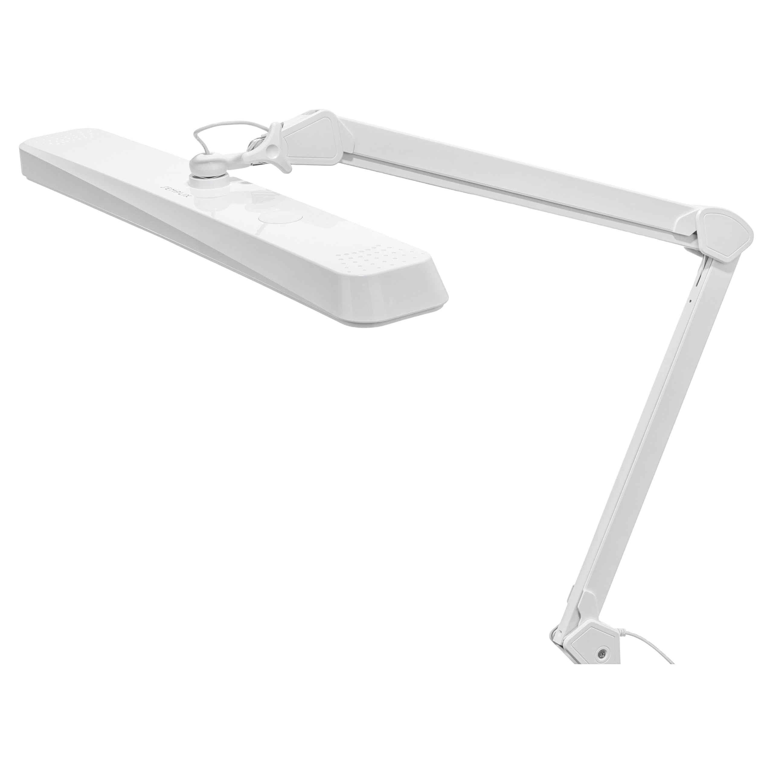 SEMPLIX LED Arbeits-Tischlampe weiß (324 LED/dimmbar in 5 Stufen/Tischklemme)