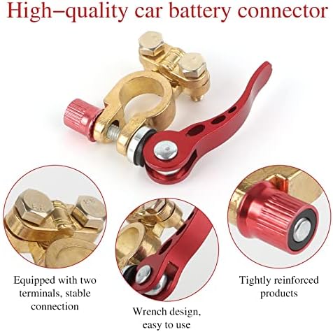 Boisbresil 9Pcs Quick Release Battery Terminals Battery Terminal Connectors 2Pcs Car Battery Pole Terminals 12V 3 Way Leisure Battery Grease Marine Battery Electric Car Accessories