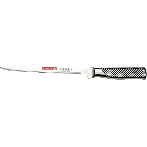 Global 8 inch Flexible Swedish Fillet Knife - Lightweight Japanese Stainless Steel, Razor-Sharp Edge, Made in Japan, G-30