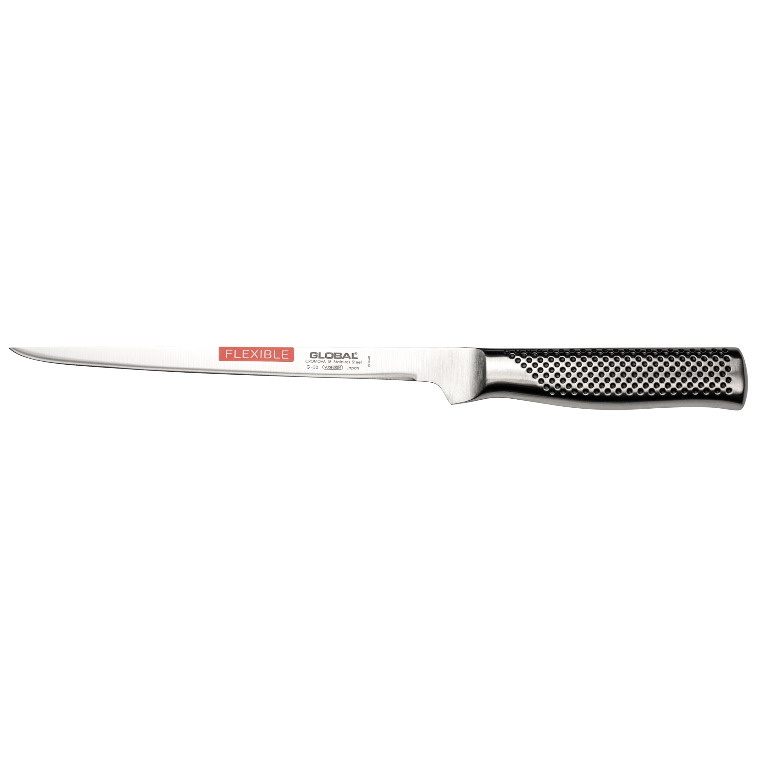 Global 8 inch Flexible Swedish Fillet Knife - Lightweight Japanese Stainless Steel, Razor-Sharp Edge, Made in Japan, G-30