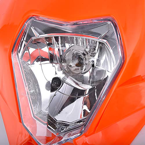 Universal 12V 35W Motorcycle Supermoto Halogen Headlight Indicator Fairing Lampshade for Dirt Bike Motor Orange