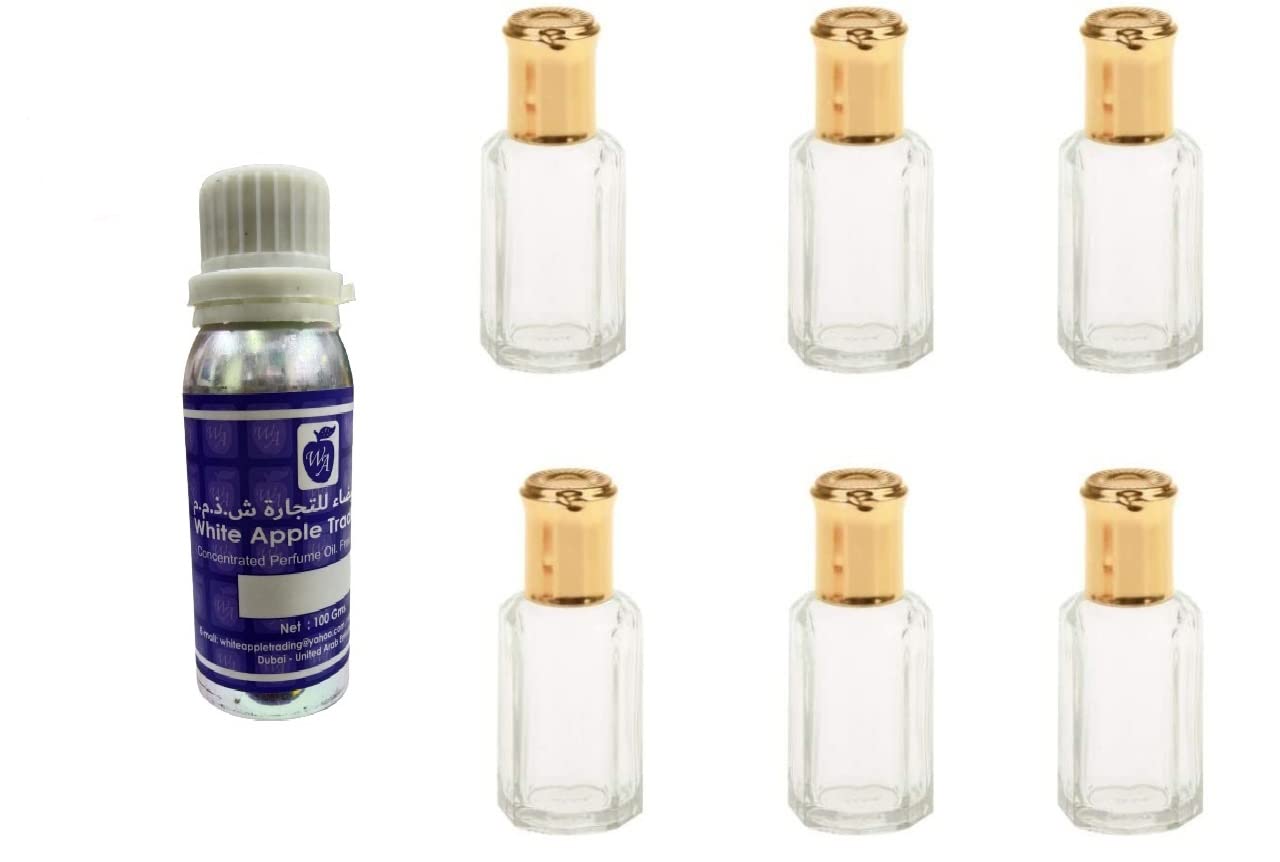 White Apple Attar Perfume Oils 100ml and Free 6 Pieces 12ml Bottles