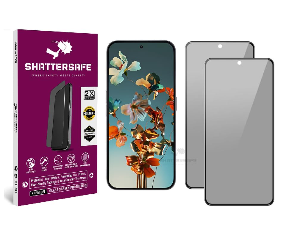 Image of Anti-Spy Privacy Tempered Glass Compatible For Nothing Phone 2a Plus /Phone 2A [Pack of 2]. Anti-Scratch, Edge-to-Edge Protection With Easy Installation Kit & Case Friendly Fit.