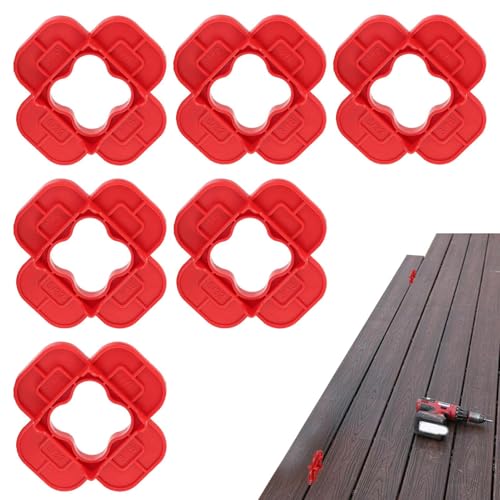 Separadores Para Tarima | 6 Piezas en Madera Dura con 4 Espesores | Implemento De Control Preciso De Espacios Entre Tablas Para Jardín Garaje Trastero Cobertizo Y