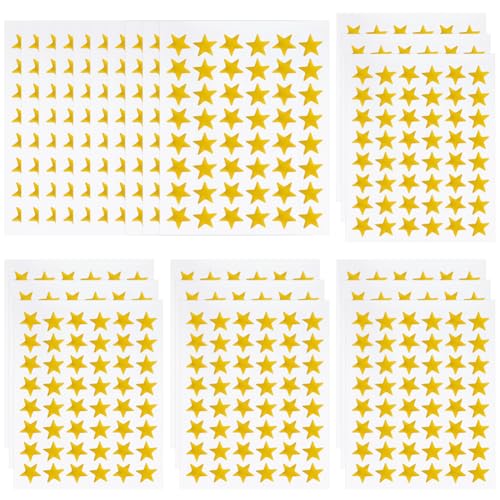 OSDUE 40 Feuilles Gommettes Autocollantes, 1920 Stickers Étoiles Autocollants Or pour Enfants pour Scrapbooking Activités Manuelles Photo Cadeau Récompenser
