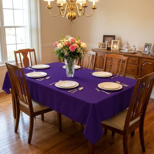 Image of sancua Rectangle Tablecloth for 6 Foot Tables, 54x108 Inch, Purple
