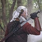 Coaplay Cinturón de Espada Coaplay Soporte de Rana de Espada de Cuero Medieval Guerrero Funda de Espada de Sable Doble con Correa para el Hombro Accesorios de Ropa de Mago