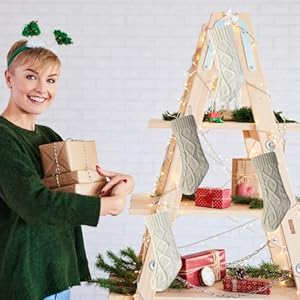 18" Khaki and Ivory Knit Christmas Stockings for Fireplace Holiday Decor,6 Pack 18 Khaki and Ivory Knit Christmas Stockings for Fireplace Holiday Decor6 Pack