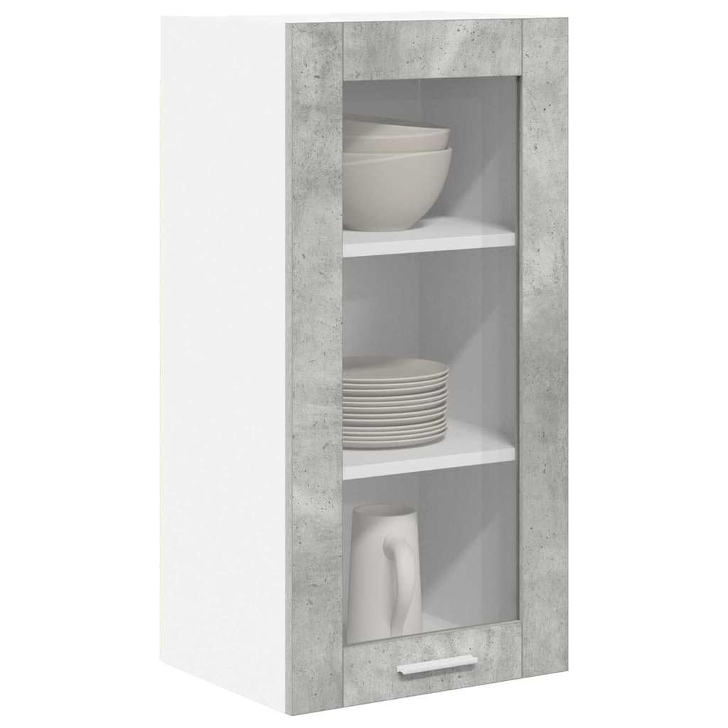 Concrete Gray Engineered Wood Kitchen Wall Cabinet