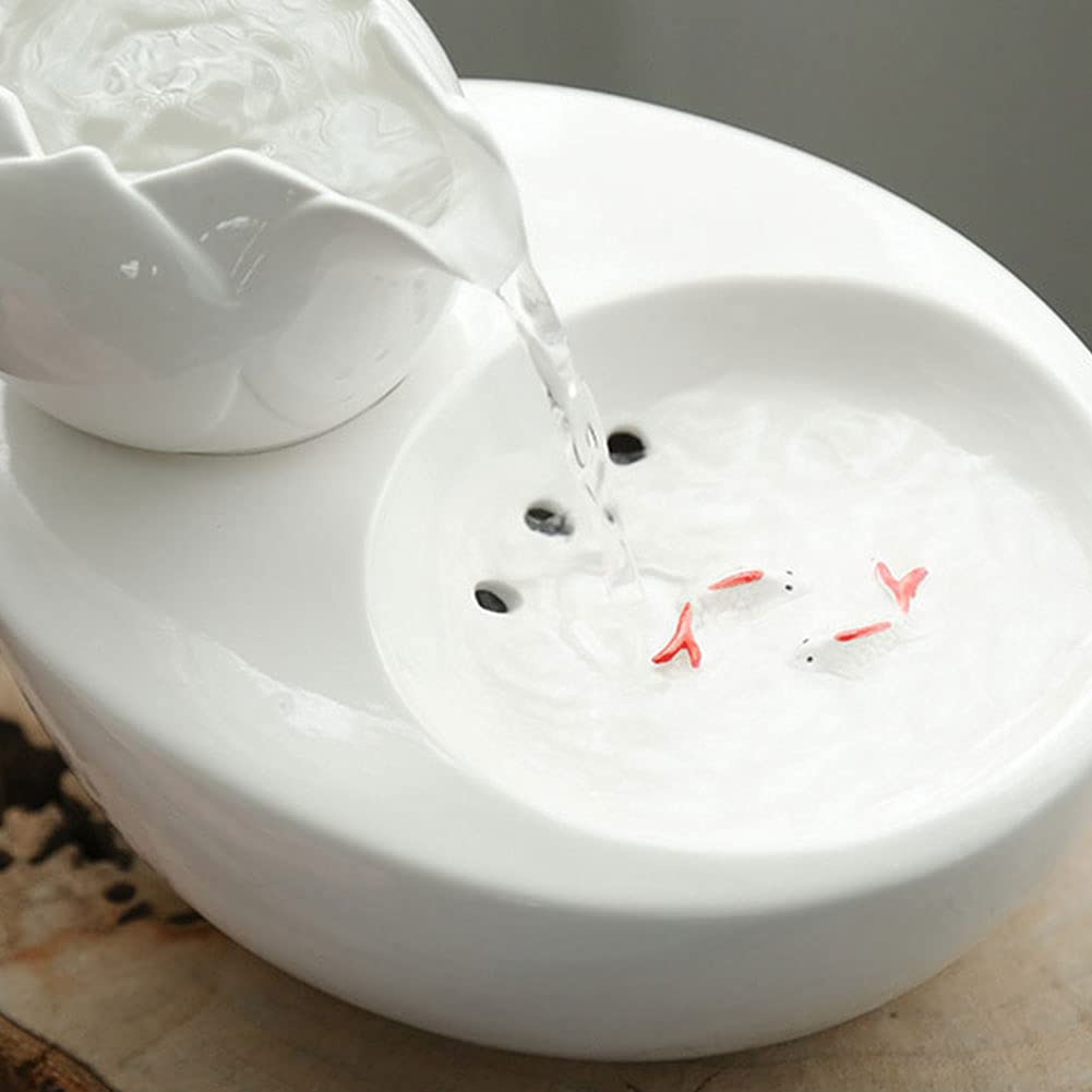 Distributeur d'eau pour Chat - Distributeur d'eau Automatique de Circulation pour Animaux de Compagnie - Fontaine à Eau Verticale Lotus