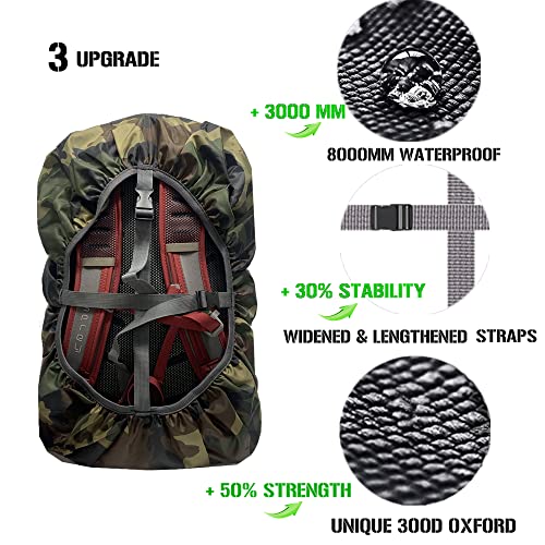 Joy Walker Waterproof Backpack Rain Cover For (15-90L), Upgraded Anti-Slip Cross Buckle Straps, Triple Strengthened Layers For Hiking Camping Traveling (Camouflage, Xl (For 50-70L Backpack)) #TOP3