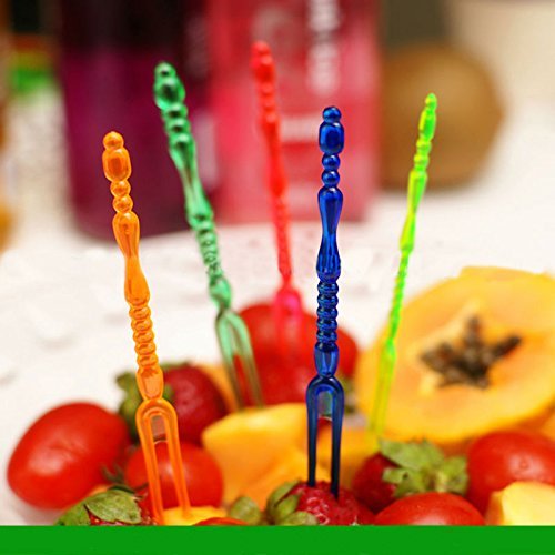Buy Set of 20 Dazzling Transclucent Plastic Fruit Fork Picks Tableware