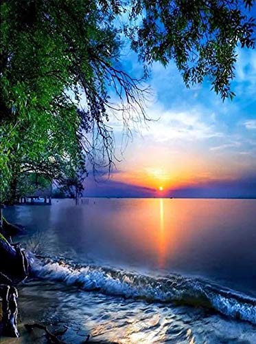 Diamond Painting Kits for Adults, 5d Diamonds Art with Full Tools Accessories, Full Drill Seaside Diamond Painting for Home DÃ©cor, Ideal Gift for Family or Self Use