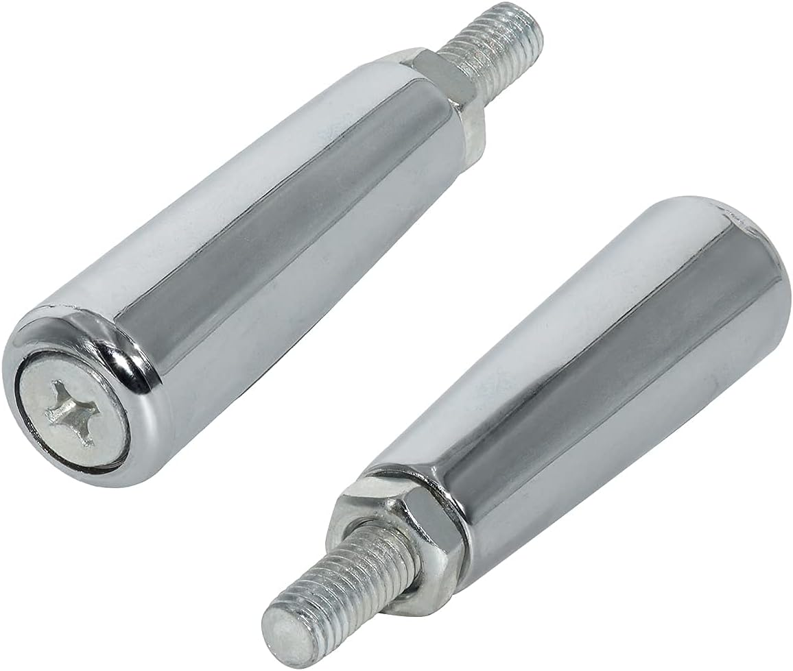 Flyshop Clamping Handles Screw Knobs Revolving Handle Grip, Chrome Plated Metal, M10 X 20 X 107, 2PCS