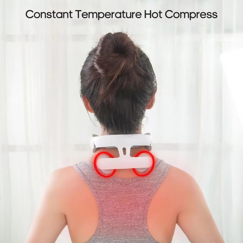Masseur cervical à 4 têtes, réglage de la force, charge USB, chauffage vocal intelligent, massage du cou, soin du cou