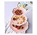 Jusalpha 3-Tier Pink Porcelain Cake Stand/Cupcake Stand/Dessert Stand/Tea Party Pastry Serving Platter/Food Display, Stand, Comes in a Gift Box- Free Sugar Tong, Pink