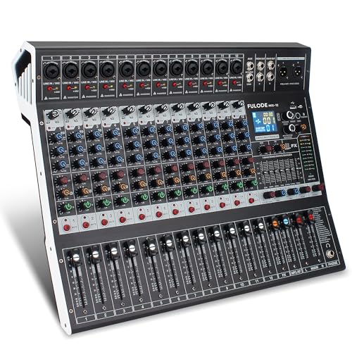 FULODE 12-Channel Bluetooth Studio Audio Mixer 99 Bit DSP Digital Processor w/USB MP3 for PC...