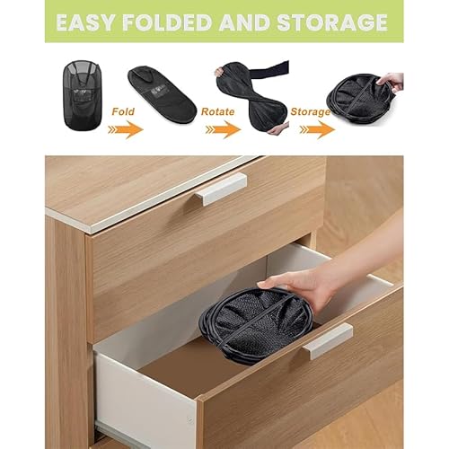 2-Pack Foldable Laundry Baskets, Collapsible Mesh Hamper with Reinforced Handles & Side Pocket, Pop-Up Hamper Organizer for Travel, Home & Camping, Portable Pop-Up Hampers for Laundry Storage - Image 5