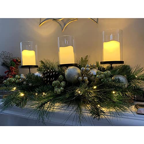 Ezikitchen 6 Pack Waterproof Battery Operated Candles Led Pillar Lights Flickering Flameless Candles With Timer Outdoor Plastic Candles Home Decor Decorative Candles Cream White,3X4 Inch #TOP1