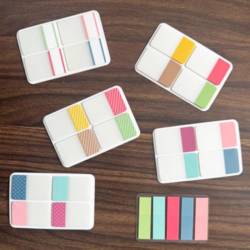 Image of ELII 900 PCS 1 Inch Sticky Index Tabs Book Tabs,Writable Repositionable | File Tabs Flags, Colored Page Markers Labels for Reading Notes, 41 Sets, Smooth Writing,Transparent,Safety Material