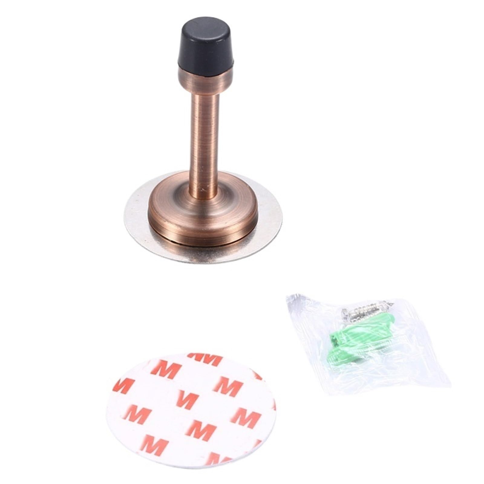 Door Stopper Stainless Steel Wall Mount Door Stop with Fix Screws for Bedroom Household Anti Collision Fitting(Stickers RB)