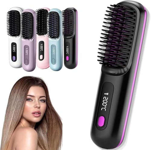 Go Brush Pro Brosse Lissante Sans Fil Portative 2026, avec Affichage LCD, Chauffage Céramique...