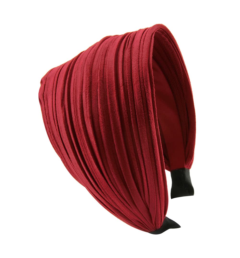 Axy HR32 headband, series 32 hair band with light flannel (leather appearance) dark red, darkred