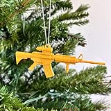 Golden AR-15 Ornament for Christmas Tree