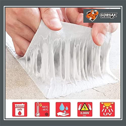 Image of Waterproof Leak Repair Tape 4 Inch x 5 Ft | Flex Seal Aluminum Butyl Tape for Roof, Pipe, Tank, Sink, Surface Crack, Window Gap | Strong Adhesive Sealant Instantly Stops Water Leakage