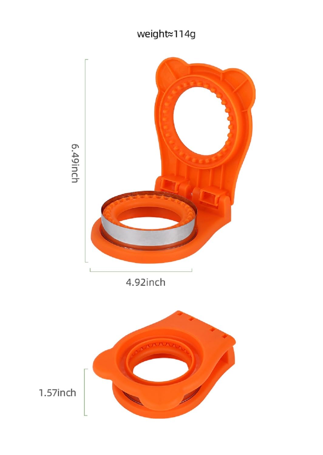 JoyMercado Sandwich Cutter and Sealer, Kids Sandwich Maker, Bread Decruster, DIY Cookie Cutter, Great for Lunchbox and Bento Box - Green