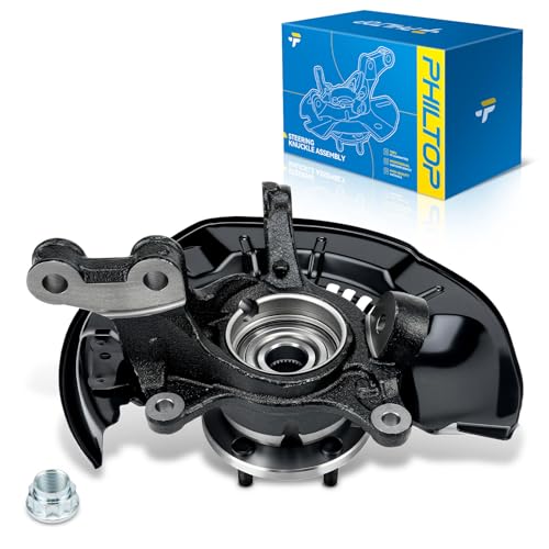 Image of PHILTOP Front Right steering knuckle and hub assembly Compatible with Toyota Highlander 2008-2013 FWD 3.5L,Passenger Side