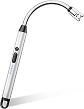 VEHHE Stabfeuerzeug – Elektrisches Feuerzeug, USB-C Wiederaufladbar mit 360° Flexiblem Hals, Windfest & Explosionssicher, Lichtbogen Feuerzeug Ohne offene Flamme & CO₂-Emissionen (Silber)