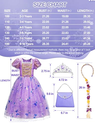 Disfraz de princesa iluminado para niñas 3-8 años miniatura 5