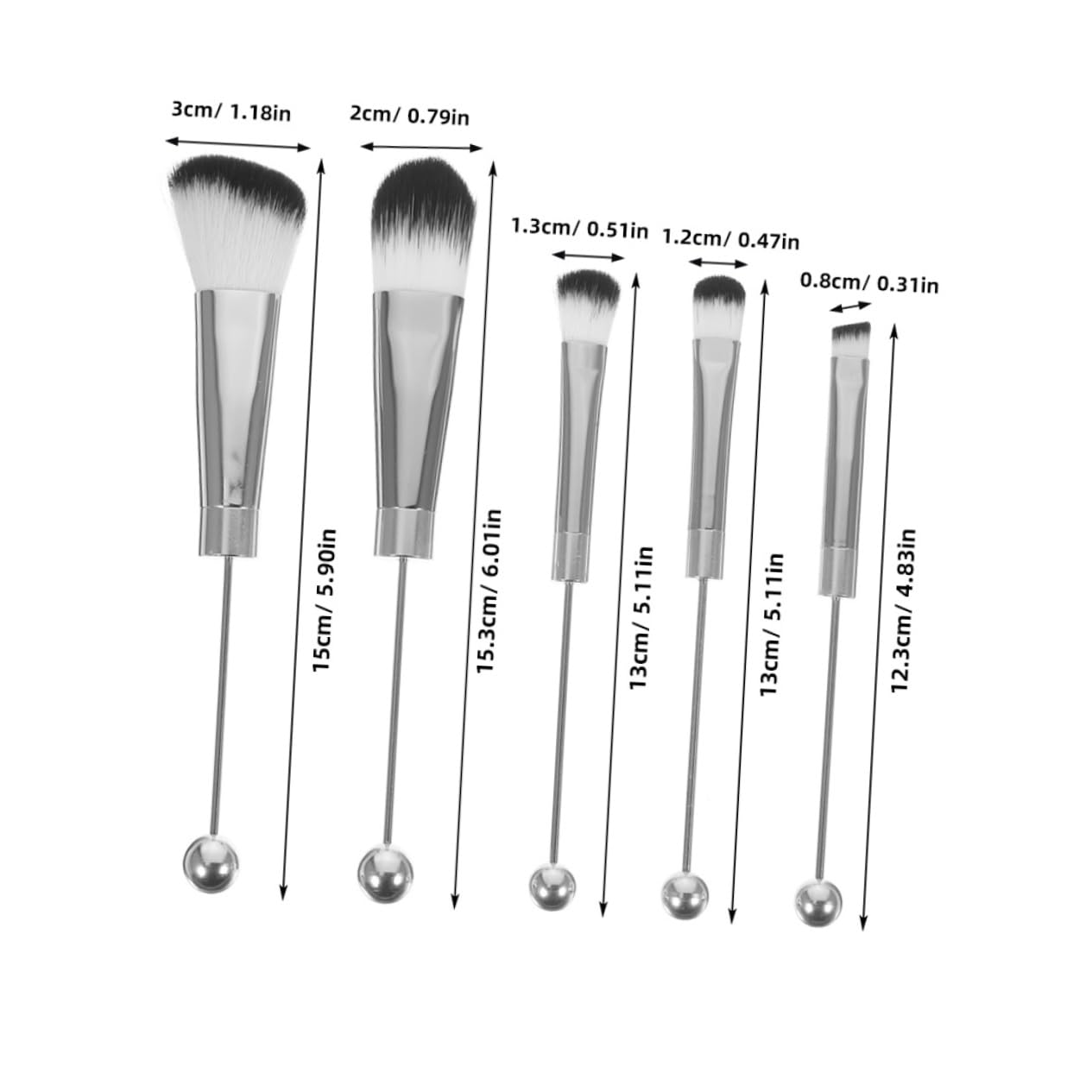 TOVINANNA 2 Sets Makeup Brush with Handle Blush Brush Soft Bristles for Smooth Application Portable Beauty Tools for Women