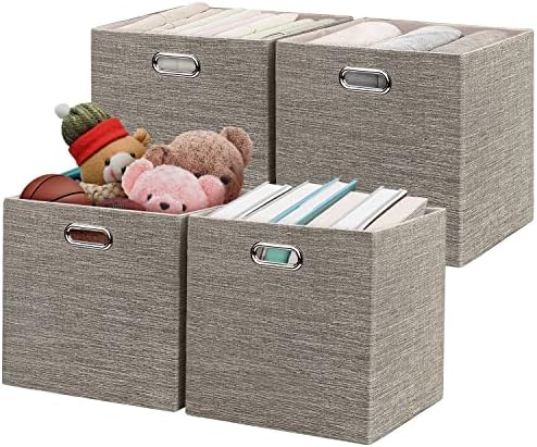 Posprica 3X Thicker Collapsible Storage Bins,13×13 Foldable Storage Cube Boxes Fabric Drawer for Closet Shelf Cabinet Bookcase