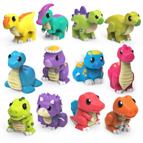 Tub Works® Dinosaur Mold Free Bath Toys, 12 Pack | Sealed, No Hole Bath Toys Design Keeps Moisture...