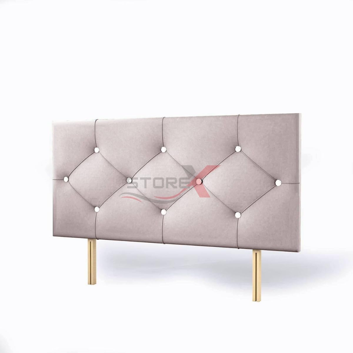 STOREX Plush Fabric Padded Lined Headboard For Devan Bed Bedroom Furniture Size 2Ft 6Inch/ 3Ft/ 4 Ft/ 4Ft 6Inch/ 5Ft /6Ft -20 Inch Height 20inch (Silver, 4FT Small Double) โ image 1
