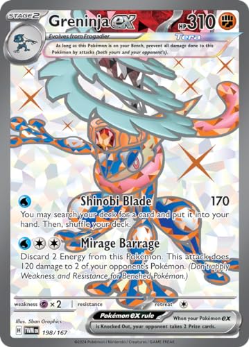 Pokemon Greninja ex 198/167 - Mascarade Crépuscule - Carte Pokémon Full Art - Secret Rare