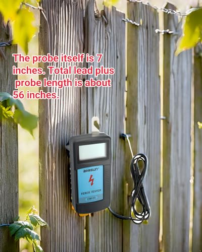 allsun digital electric fence tester fault voltage meter auto onoff for pulse detection 300v-9900v 99kv display gardening tool