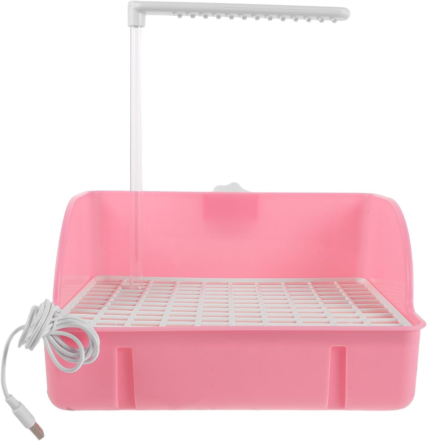 Pet Bath Tub for Small Birds and Parakeets, Lightweight Pink Pp Bird Shower Bath with Quiet Operation, Cage Accessory for Home Use, Small Pet Bathtub