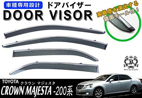 トヨタ クラウン200 マジェスタ ビス金具付き メッキモール　ドア バイザー Amazon | 【BREED】 【説明書付】 クラウン マジェスタ 200系 メッキ