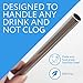 IMPRESA Stainless Steel Boba Straw Set - 10-Pack Extra Wide Reusable Boba Straws with Cotton Storage Bag and Cleaning Rod for Bubble Tea, Smoothies & Shakes (8.5