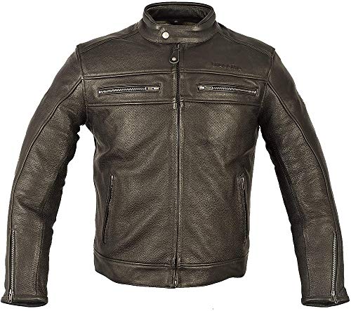 Veste en cuir Harlem vêtement sécurité avec protections moto Homme homologuées A++